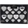 Kerstbal Heart 8X65/8X45Mm Zil