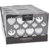 Kerstbal Heart 8X65/8X45Mm Zil