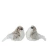 Vogel kunstbont op clip 2assL.12cm x W.6cm x H.8cm