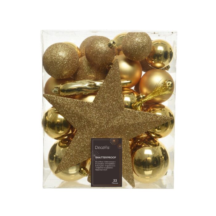 Kerstballen polystyreen shiny, matt, glitter mix dia8cm