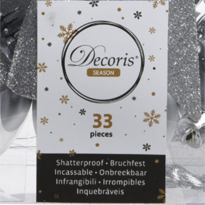 Kerstballen polystyreen shiny, matt, glitter mix dia8cm - Afbeelding 3