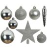 Kerstballen polystyreen shiny, matt, glitter mix dia8cm