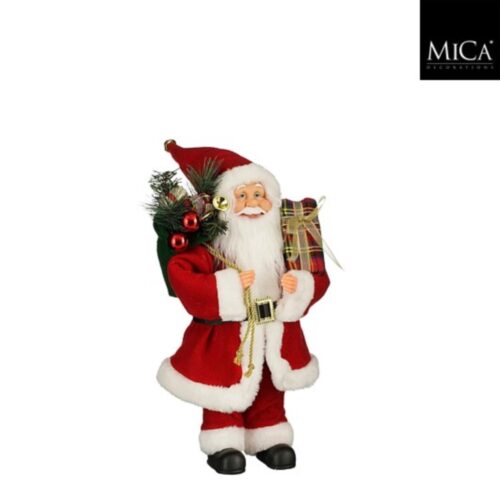 Decoratie kerstman rood - l25xb15xh40cm