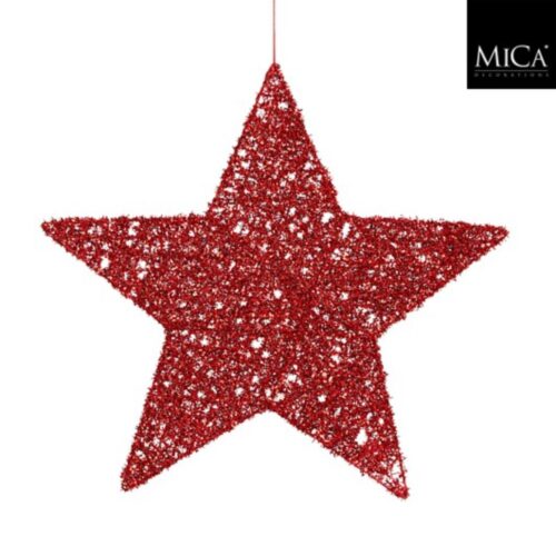 Ster hangend rood - d40cm