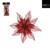 Clip poinsettia rood 2 stuks - h2xd16cm