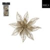 Clip poinsettia champagne 2 stuks - h2xd16cm