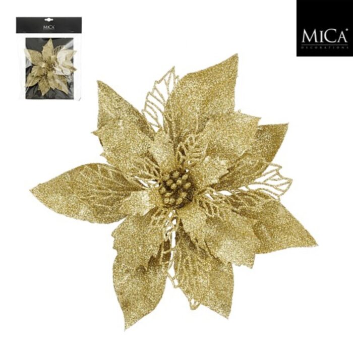 Clip poinsettia goud - h3xd20cm