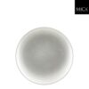 Mila decoratie bord recycled plastic zilver  h1,5xd25cm