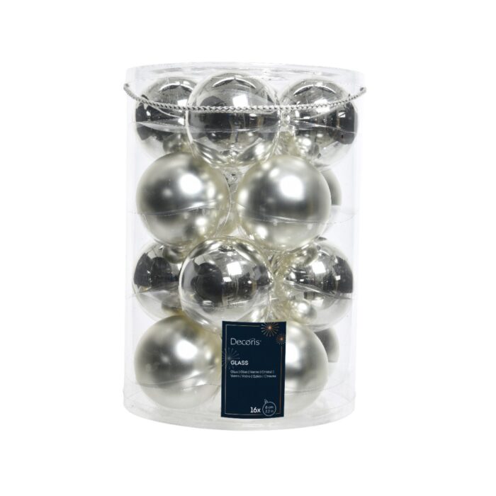 Kerstballen glas shiny,matt mixdia8cm