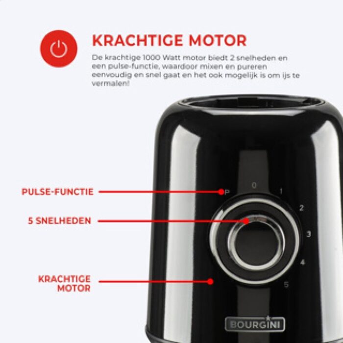 Bourgini blender retro 1,5l - Afbeelding 3