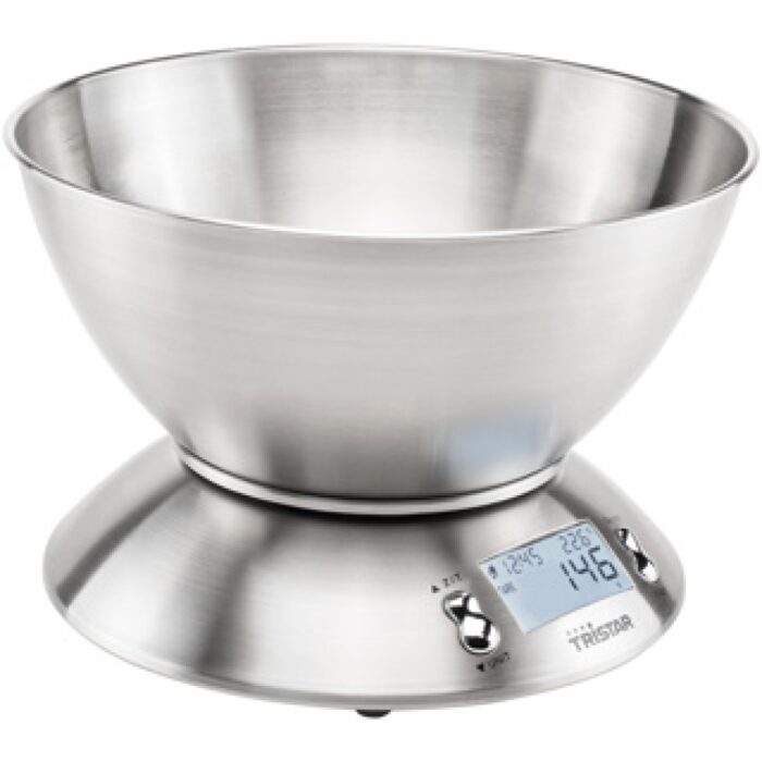 Tristar keukenweegschaal 5kg 2l met kom - Afbeelding 5