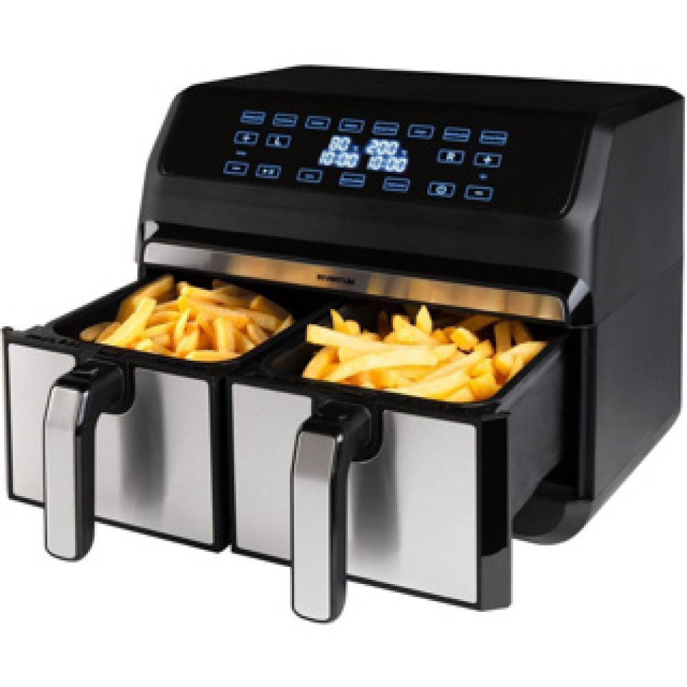 Inventum Hetelucht friteuse GF800HLD dubbel 2x 4L zwart 1700W - Afbeelding 2