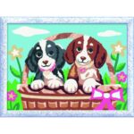 Ravensburger Creart schilderen op nummer honden in mandje