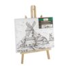 Canvas met print 30 x22,5 cm inclusief schildersezel (assortiment – willekeurige uitvoering)