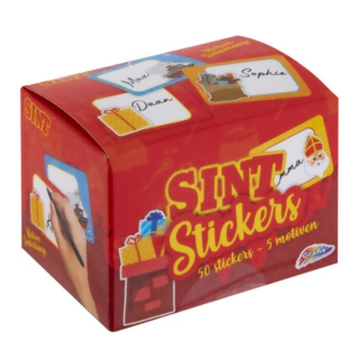 Sint cadeau stickers 50 stuks assorti - Afbeelding 2