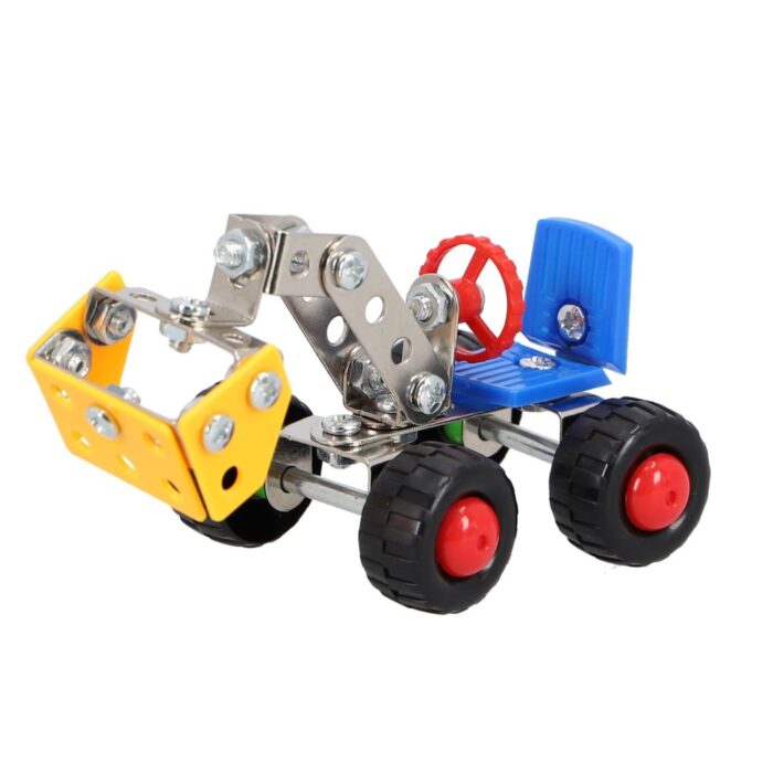 Constructieset voertuigen metaal 4 assorti