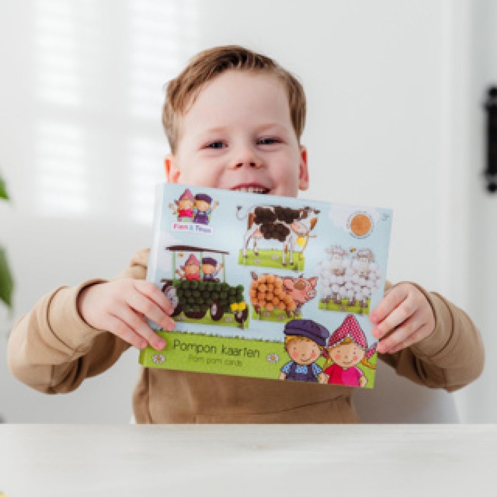 Fien En Teun Pompom Plakken Knutselset - Afbeelding 4