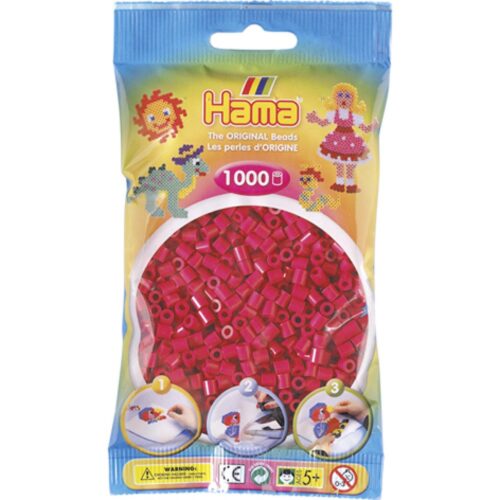 Hama Strijkkralen 1000 Stuks Donkerroze