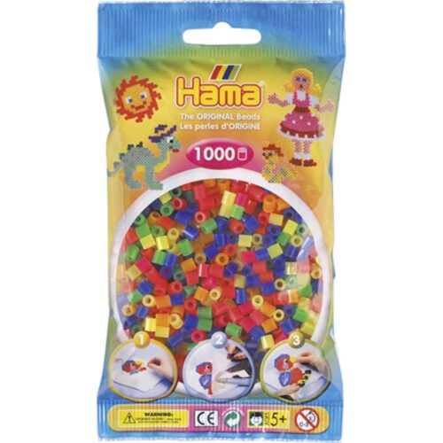 Hama Strijkkralen 1000 Stuks Neon Assorti 1 (assortiment – willekeurige uitvoering)