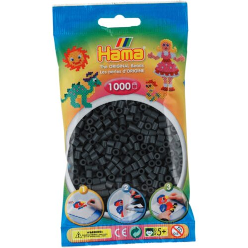 Hama Strijkkralen 1000 Stuks Donkergrijs