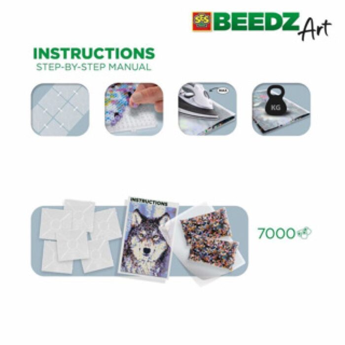 SES BEEDZ ART: Strijkkralen Wolf - Afbeelding 3