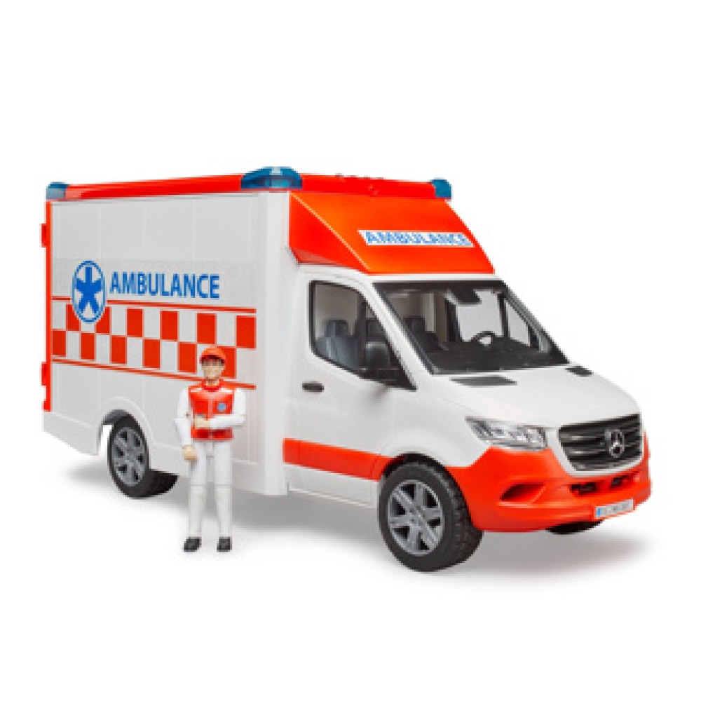Bruder Mercedes Benz Sprinter Ambulance met Chauffeur + Licht en Geluid - Afbeelding 2
