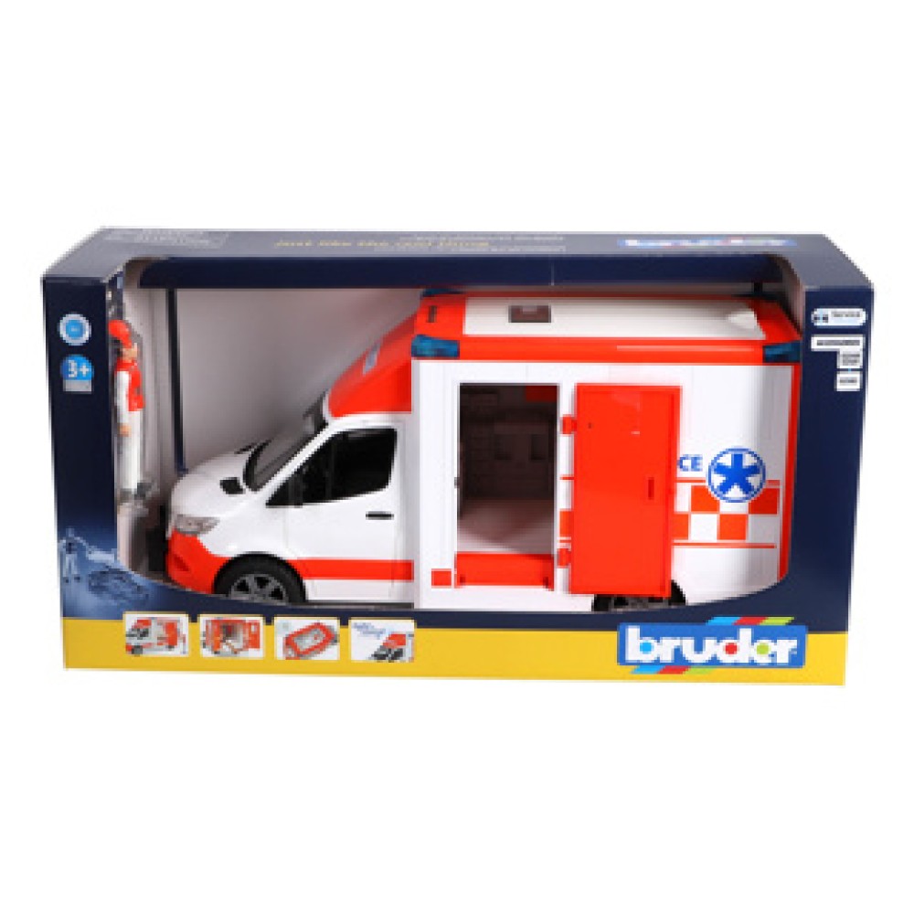 Bruder Mercedes Benz Sprinter Ambulance met Chauffeur + Licht en Geluid - Afbeelding 3