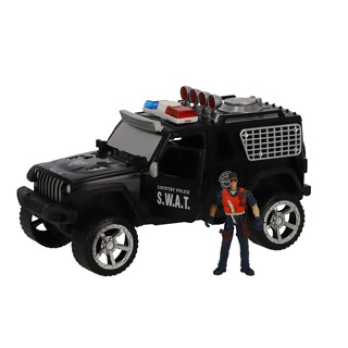 Politieauto met licht en geluid, politieagent, politiehond en accessoires - Afbeelding 3