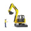 Bruder Minibagger Cat Met Arbeider