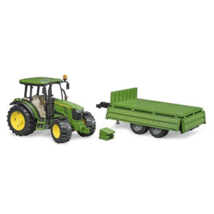 Bruder Tractor John Deere 5115M Met Aanhanger - Afbeelding 3