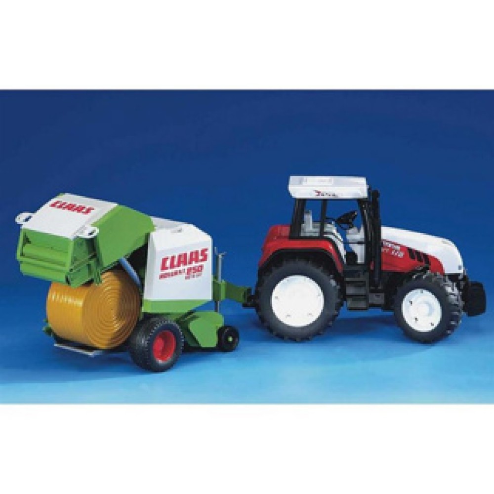 Bruder Tractor Aanhanger Ronde Balenpers Claas Rollant 250 - Afbeelding 4