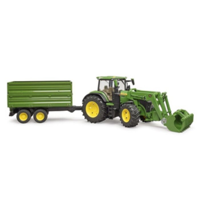 Bruder Tractor John Deere 7R 350 Met Aanhanger - Afbeelding 2
