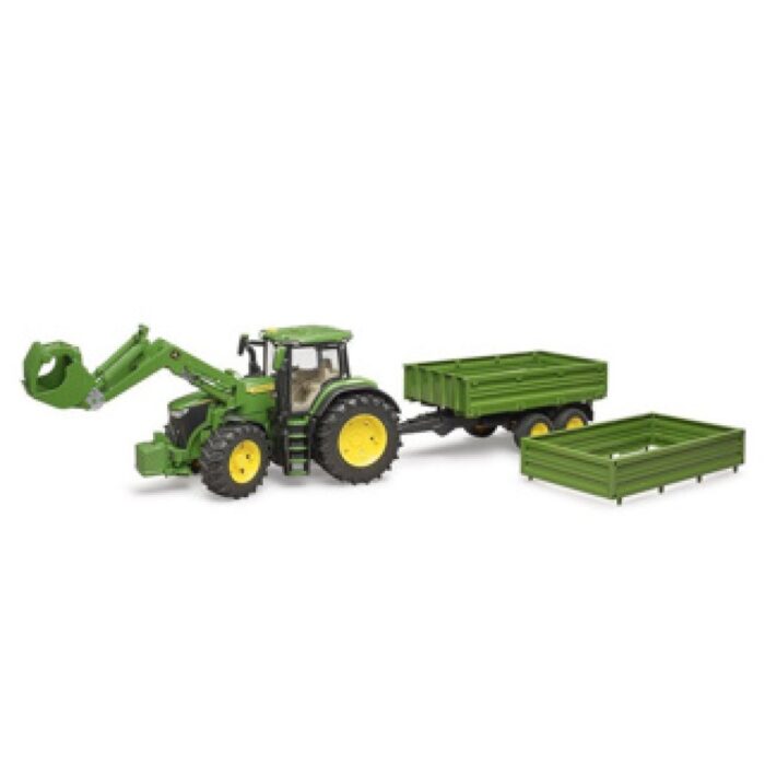 Bruder Tractor John Deere 7R 350 Met Aanhanger - Afbeelding 5