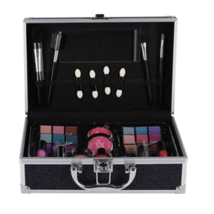 Casuelle Aluminium Koffer Blauw Zwart Glitter - Afbeelding 2