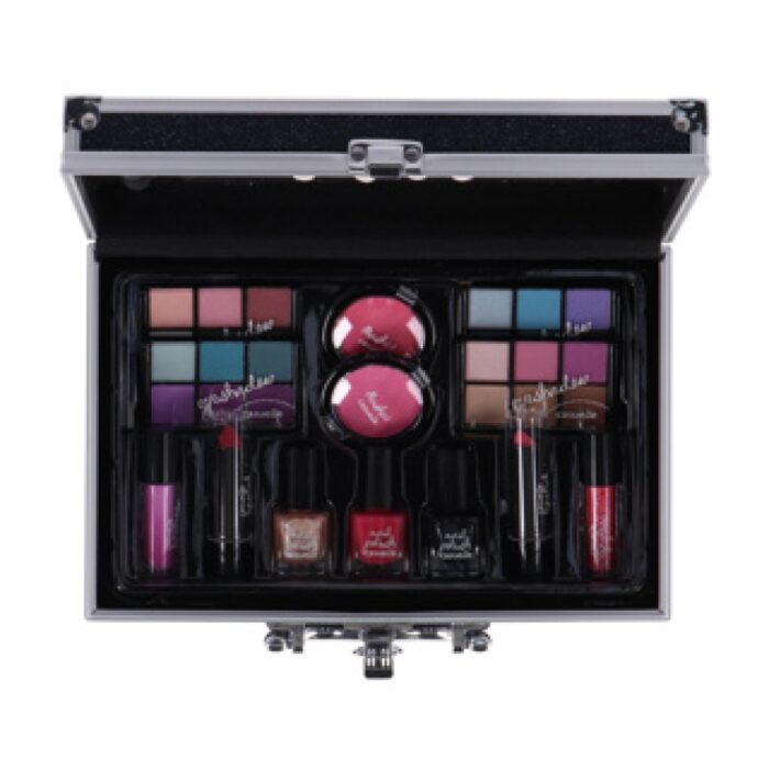 Casuelle Aluminium Koffer Blauw Zwart Glitter - Afbeelding 4