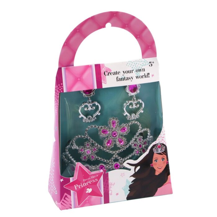 Tiara met oorbellen assorti