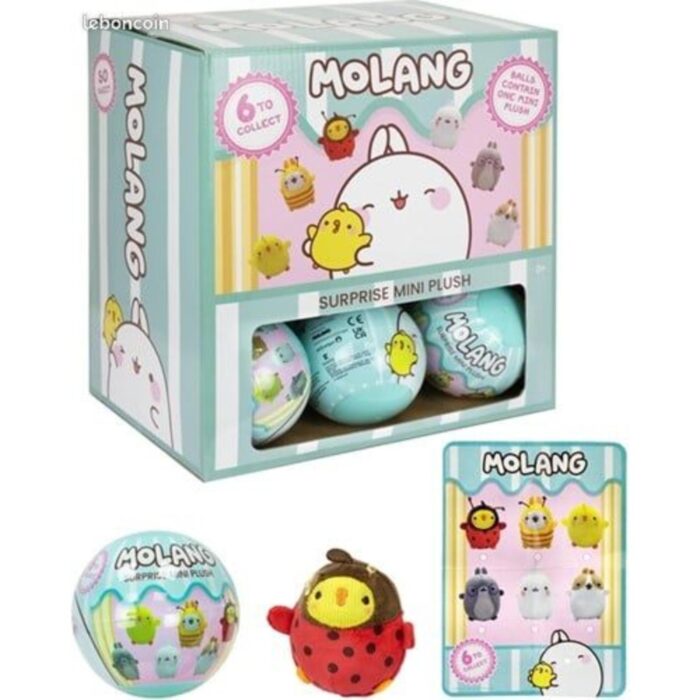 Molang pluche 7,5cm surprise display asst
