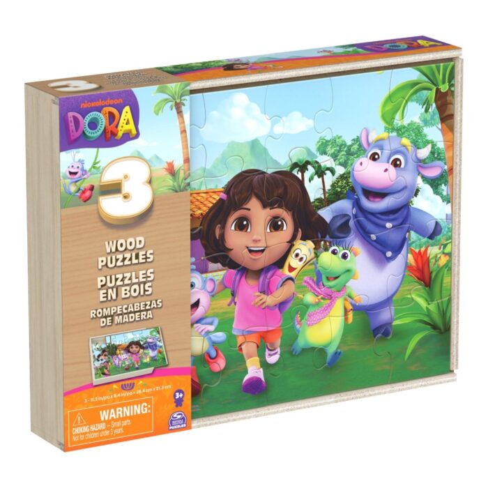 Dora 3pack Houten Puzzel In Houten Doos  (3x24 Stukjes)