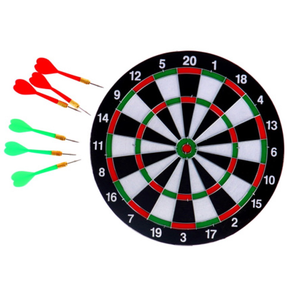Dartboard tweezijdig met 6 pijlen 37 cm - Afbeelding 2