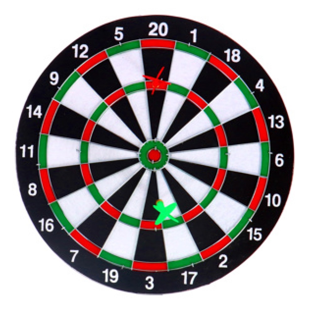 Dartboard tweezijdig met 6 pijlen 37 cm - Afbeelding 3