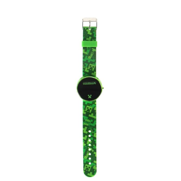 Minecraft horloge LED rond, verwisselbare batterij