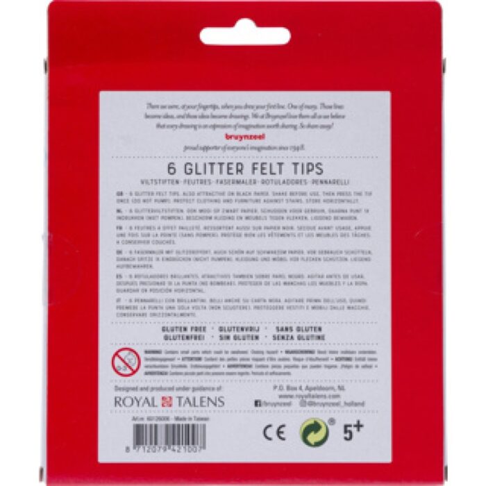 Glitter Viltstiften Bruynzeel 6 Stuks - Afbeelding 5