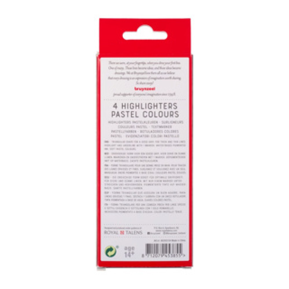 Bruynzeel markeer stiften pastel kleuren 4 stuks - Afbeelding 3