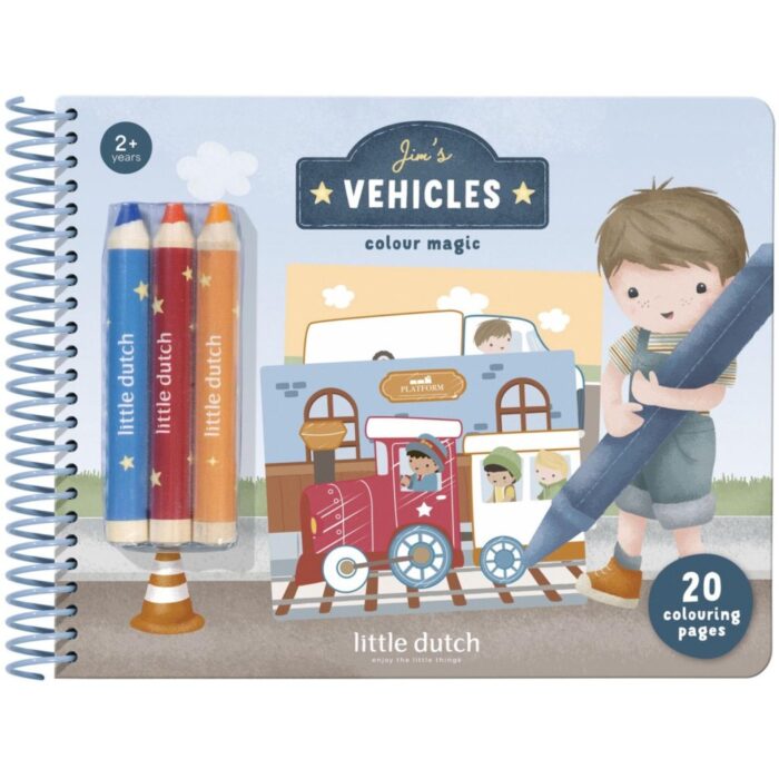 Magisch kleurboek Little Dutch Jim 30 pagina inclusief 3 krijtjes