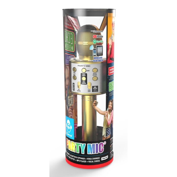 Idance bluetooth party microfoon goud