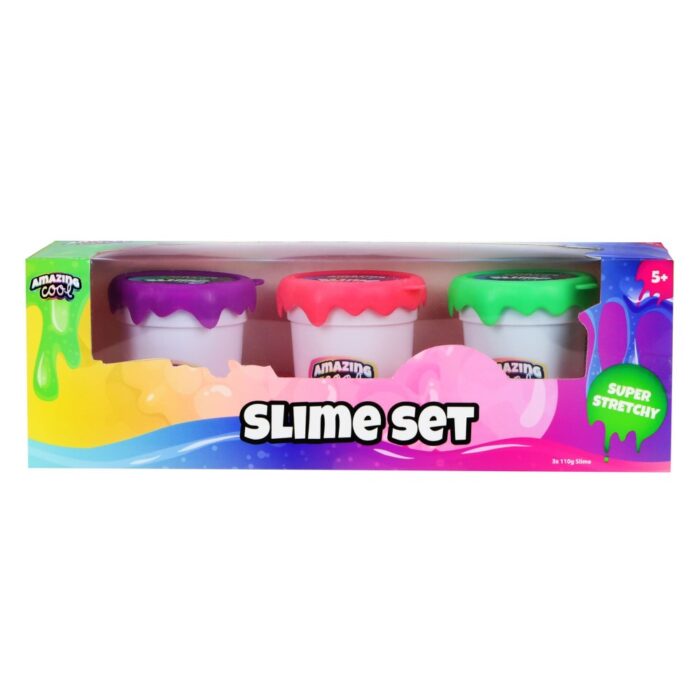 Amazing Cool slime 3 stuks assorti Paars, Groen, Roze