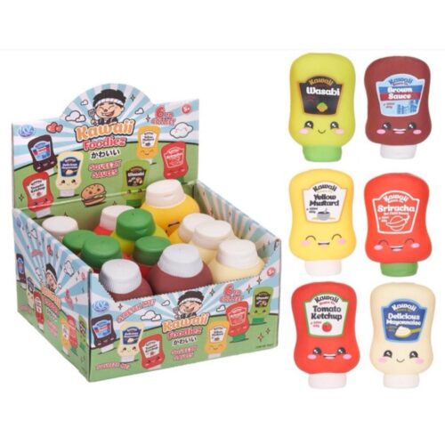 Kawaii foodies squishy sauces 10cm 6 asst (assortiment – willekeurige uitvoering)