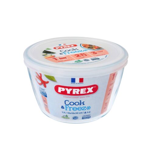 Pyrex Cook & Freeze rond 1,1L 15 cm met vershouddeksel