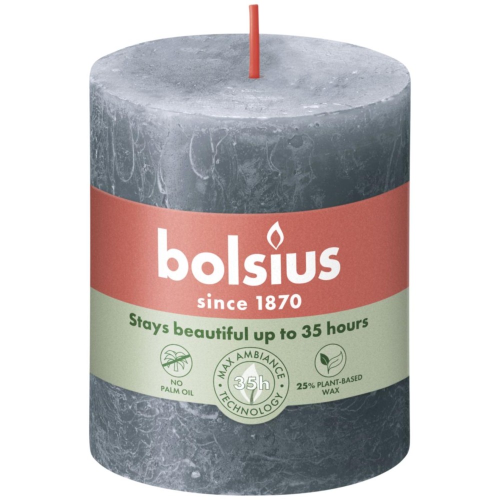 Bolsius Stompkaars Rustiek 8 x 6,8 cm Leisteen Blauw