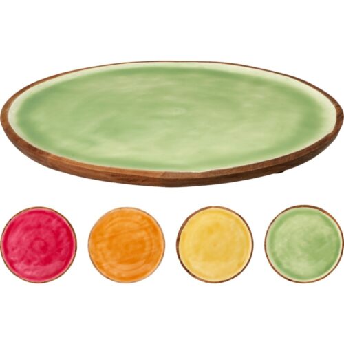 Onderbord mangohout dia 30cm 4 assortiment (assortiment – willekeurige uitvoering)